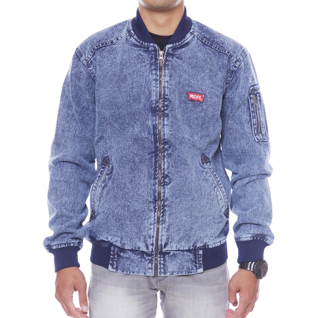 JAKET BOMBER JEANS SANDWOSH ORIGINAL ROCAFELA