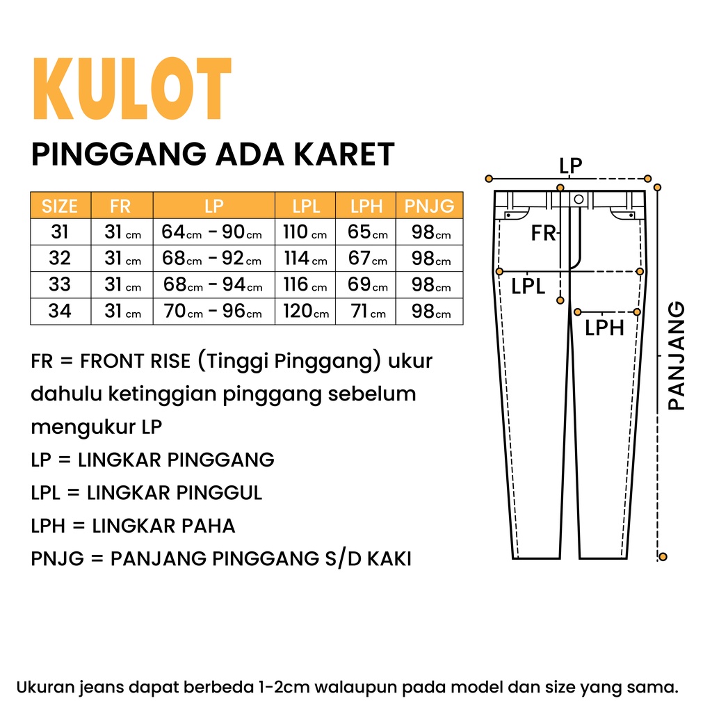 WINAGA- HighWaist Kulot Jumbo Ban Karet Kcg 2 Jeans | Kulot Jumbo Kancing 2 | Celana Panjang Jeans | Basic Denim Jeans | HighWaist Kulot Jumbo Jeans