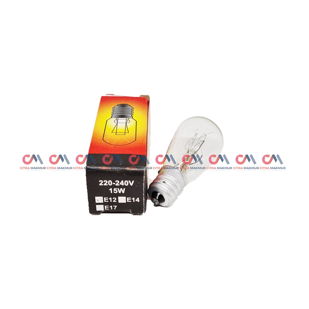 Lampu Bohlam Kulkas E12 dalam Lemari Es Freezer fitting 15 Watt 15watt Kuning E 12 220 Volt 5 cm