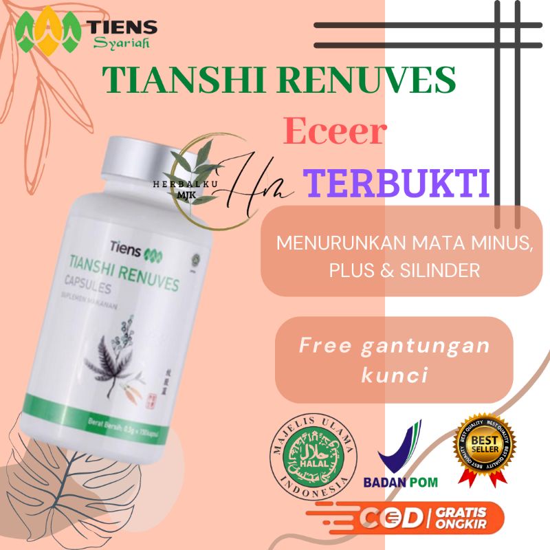 (ECERAN 1 KAPSUL) TIANSHI RENUVES CAPSULES TIENS,SUPLEMENT TIENS RENUVES,VITAMIN HERBAL MATA MINUS O