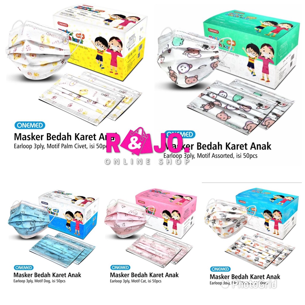 Masker Medis Surgical 3ply anak merk Onemed