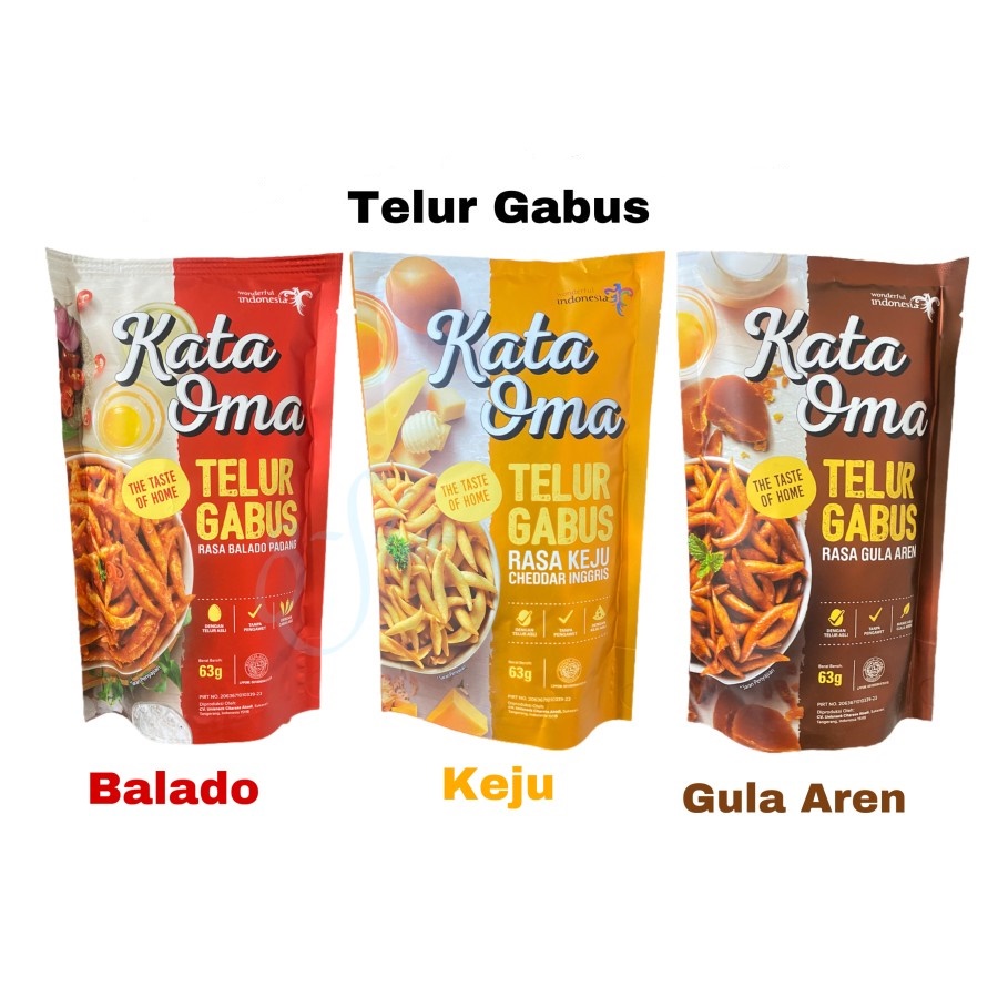 

Kata Oma Telur Gabus Aneka Rasa / Snack Lokal Indonesia 63 gr