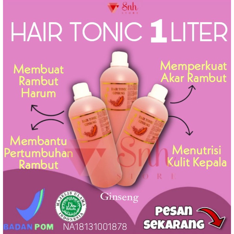 HAIR TONIC GINSENG 1 Liter/Hair Tonic ginseng/hair tonic gingseng/hair tonic acl/Penyubur Rambut botak/penyubur rambut rontok/penyubur rambut bayi/obat penyubur rambut/hair tonik/red ginseng hair tonic/hair tonic acl/hair tonic rambut/perawatan rambut bo