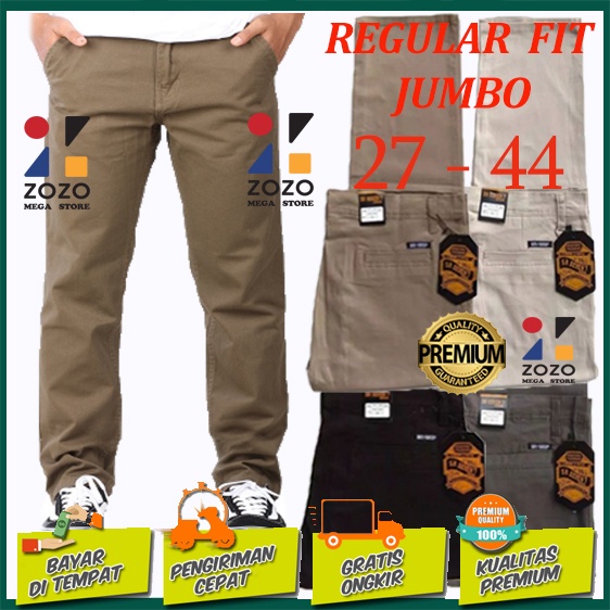 CELANA PANJANG PRIA Chino Big Size SUPER JUMBO Bahan Chinos Melar Paha Longgar Muat BB 100kg