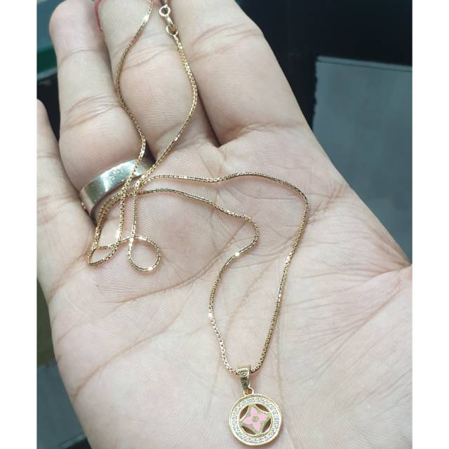 Kalung+liontin emas asli model italy