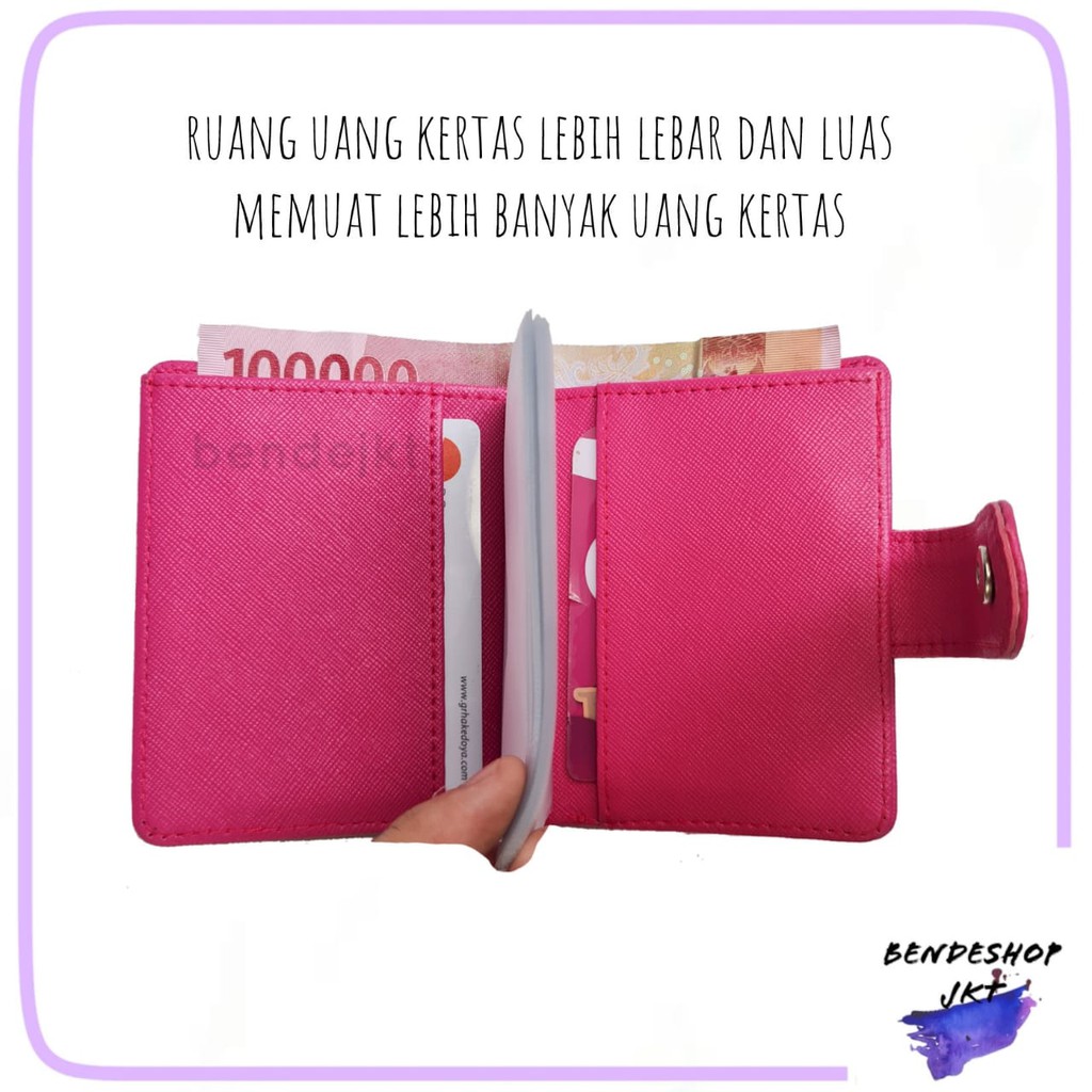 DOMPET KARTU 16 SLOT KANCING DOUBLE DAN UANG KERTAS BENDEJKT