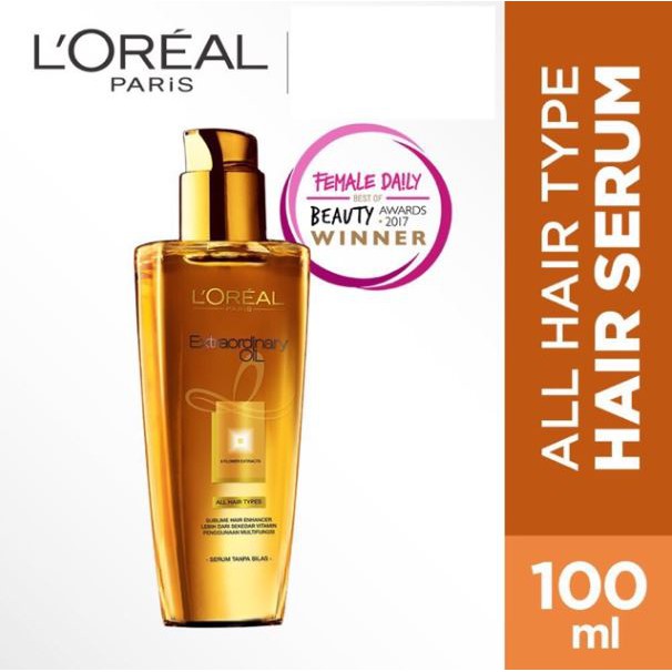 ☘️Yuri Kosmetik☘️ LOREAL Extraordinary Oil Gold Serum Rambut 100 ML