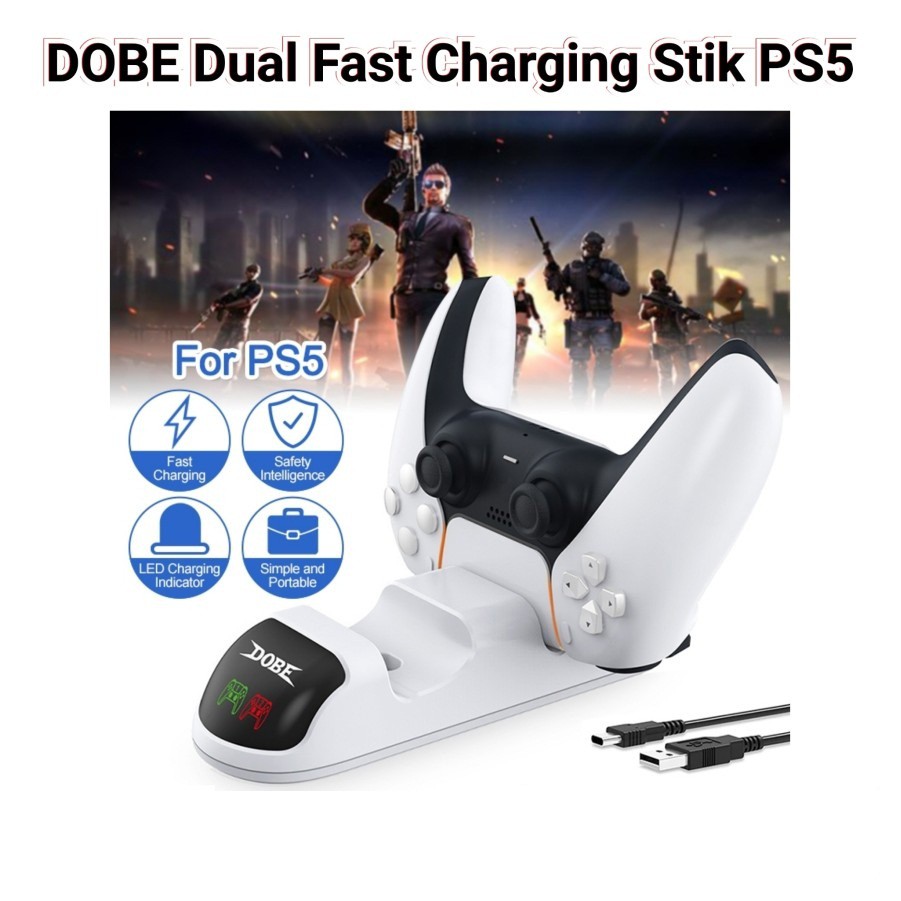 DOBE Dual Charger Fast Charging Stik PS5 Stick Controller