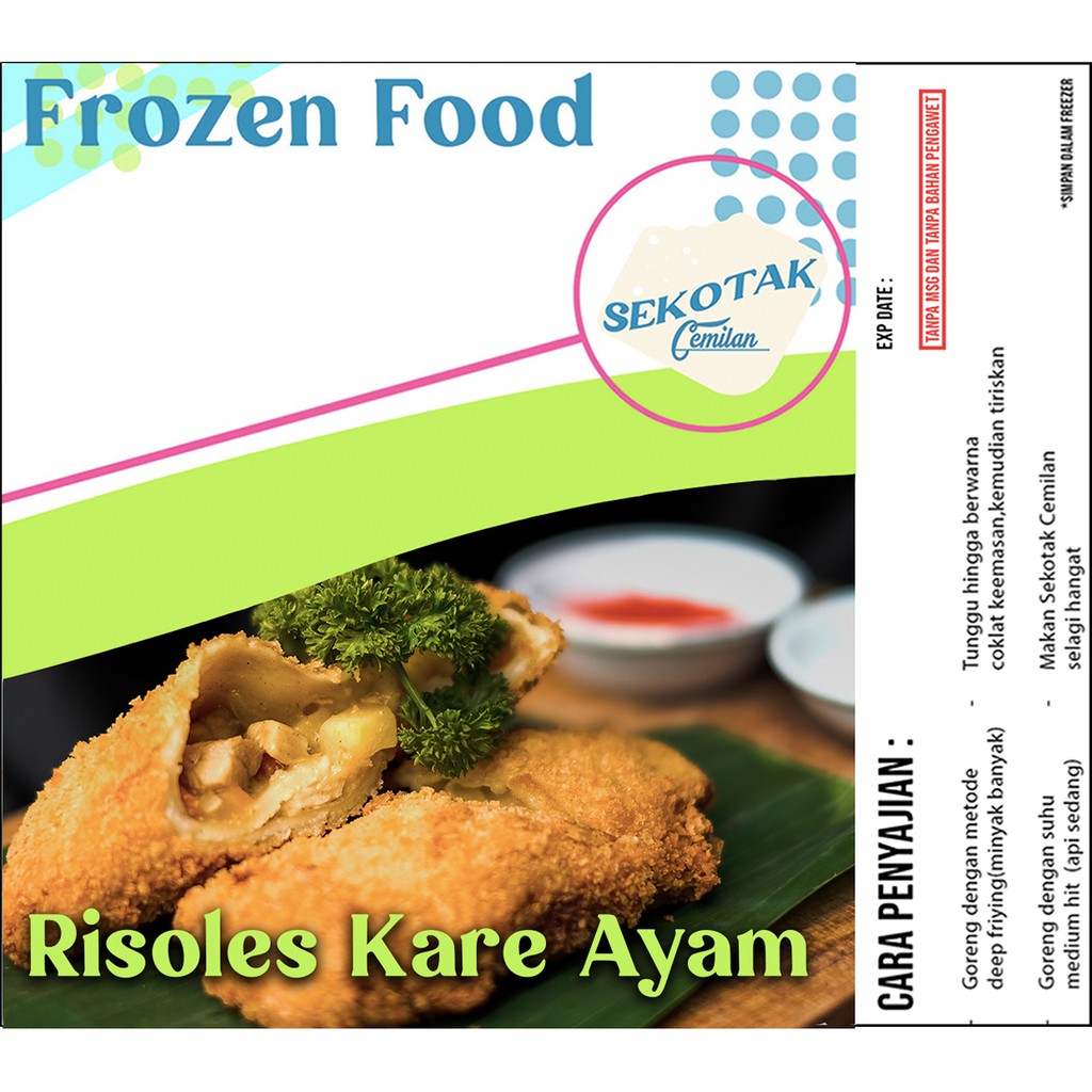 

Cemilan Frozen Food Beku RISOLES KARE AYAM non MSG dan Pengawet dari [Sekotak Cemilan]