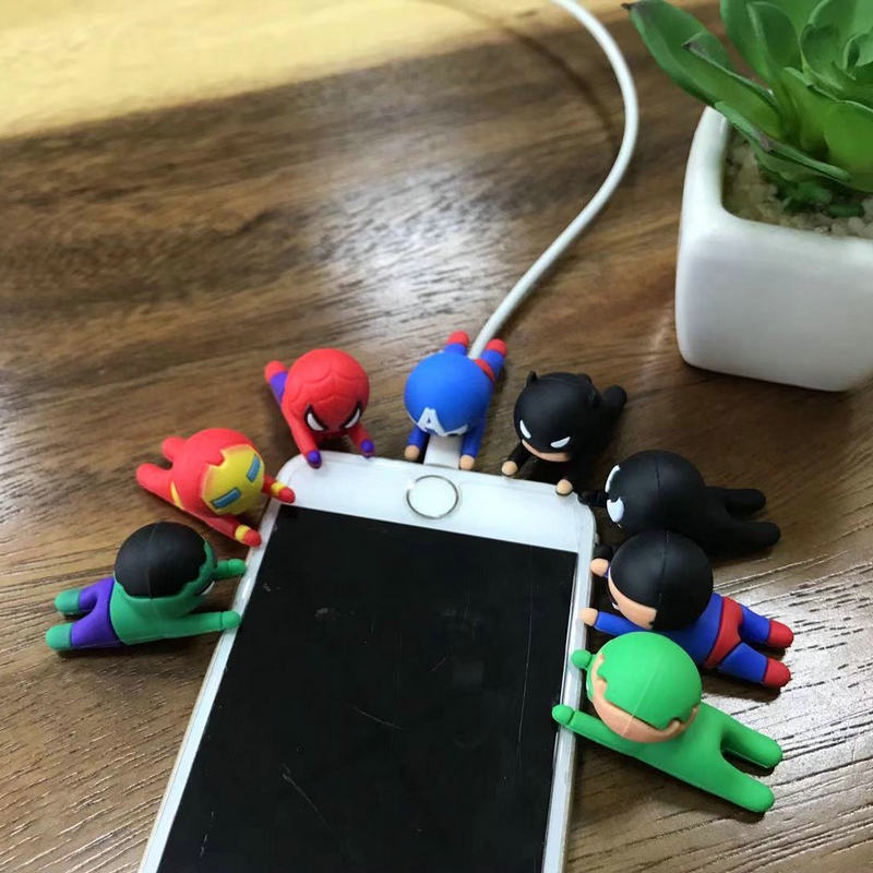 Marvel Cartoon Spider-Man Iron Man Venom Android iPhone Data Cable Protector Charging Cable Bit