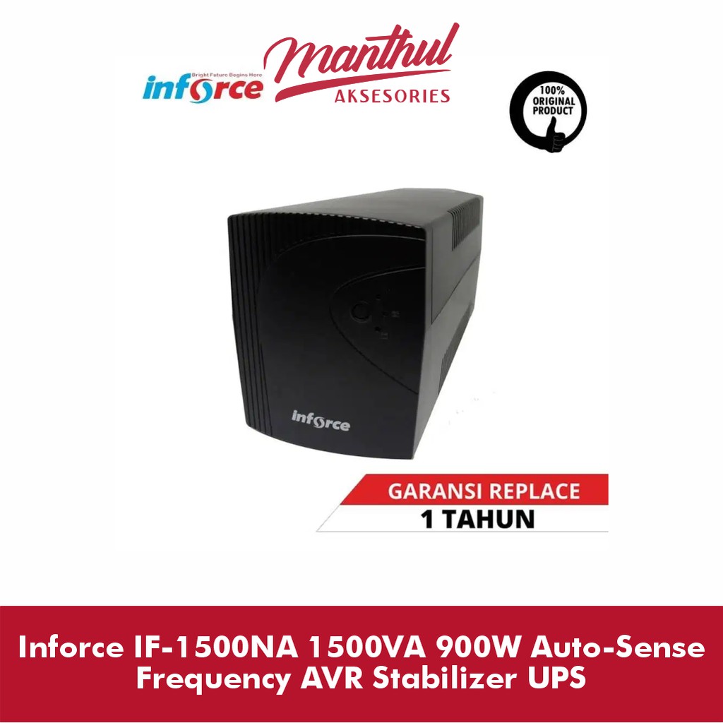 Inforce IF-1500NA 1500VA 900W Auto-Sense Frequency AVR Stabilizer UPS