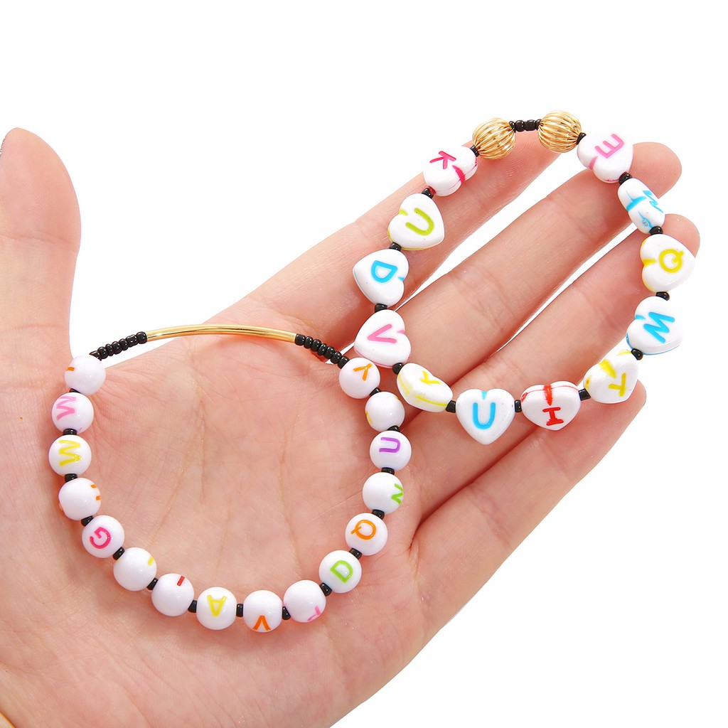 50-100Pcs Mix Size Plastic Acrylic Alphabet Letter Beads for Jewelry Making DIY Handmade Bracelet Necklace Craft Accessories