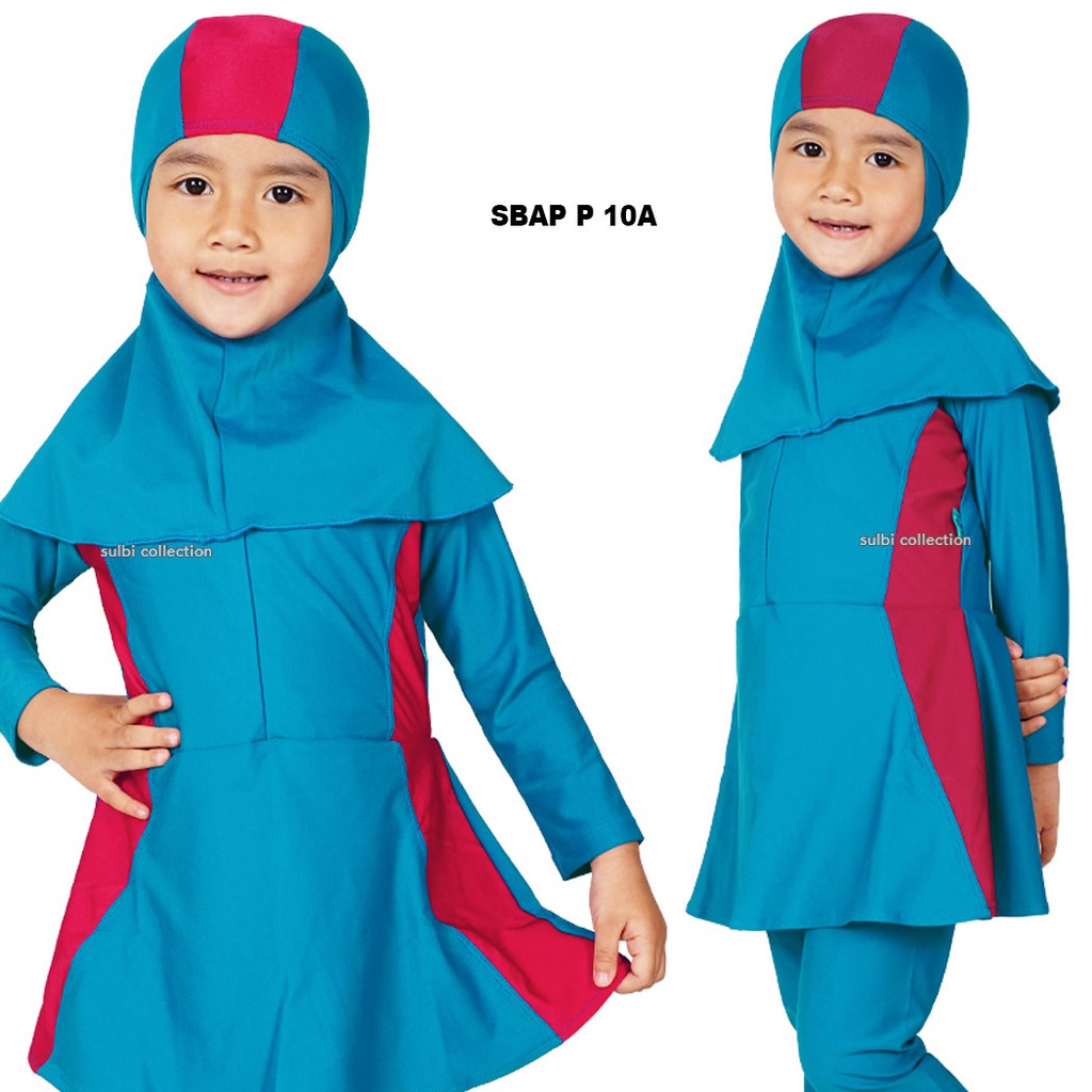 Baju Renang Muslimah Anak Perempuan Usia SD Modis Cewe Kids SBAP P SULBI