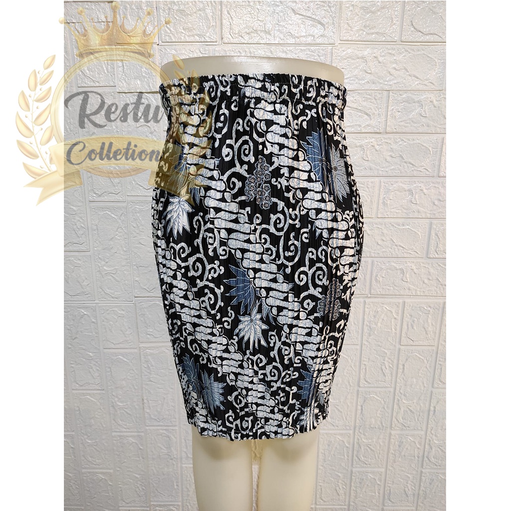 COD Rok Pendek Plisket Batik Bawahan Wanita Kebaya Bahan Semi Silk Sutra Premium Bermacam Macam Motif Terlengkap