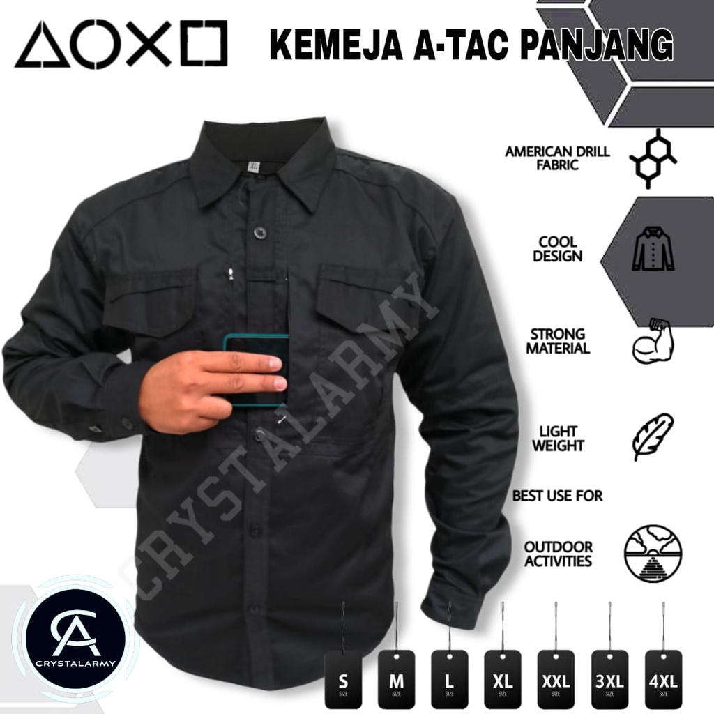 Kemeja Tactical M -TAC Lengan Panjang Pria/Kemeja Taktikal Terbaru/Kemeja PDL Lengan Panjang/Kemeja Kerja/Kemeja Outdoor