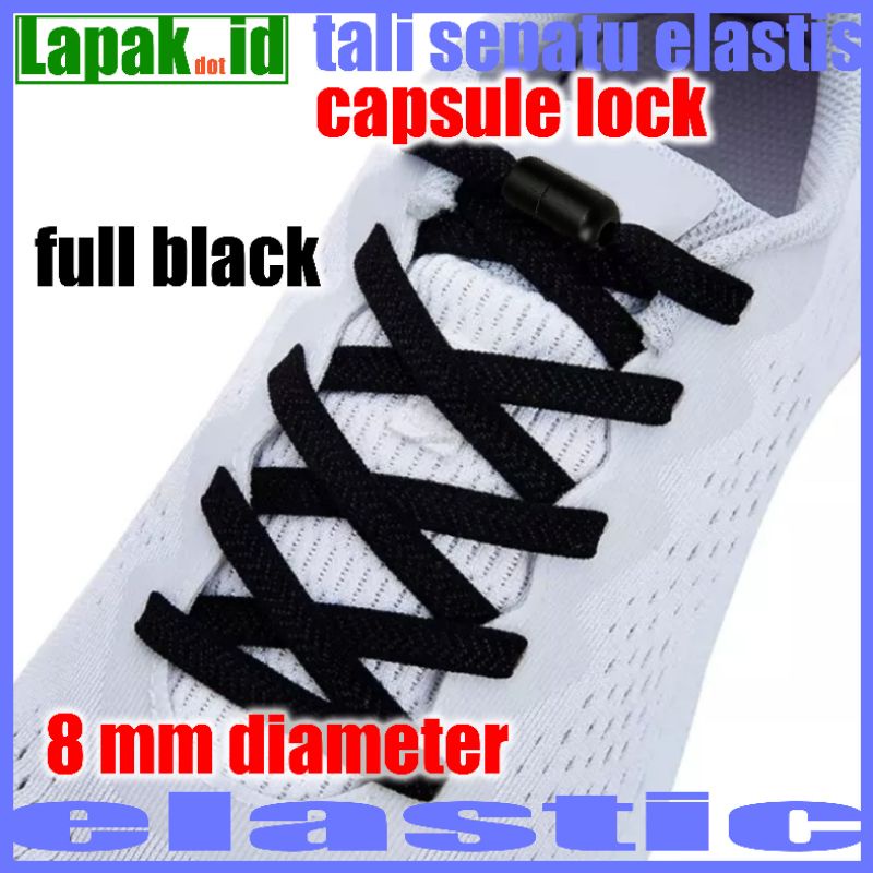 elastic shoelace model flat lebar dengan color lock capsule