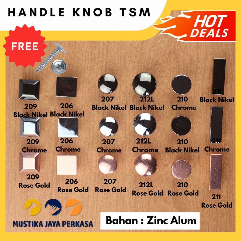 Handle Knob Handel Pegangan Tarikan Gagang Lemari Laci Besi Stainless