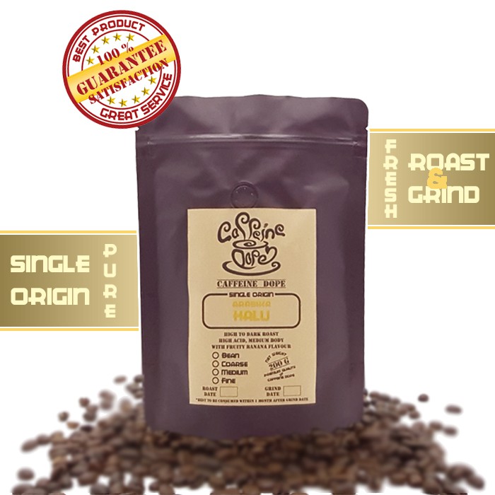 

Kopi Arabika Halu 200 Gr Single Origin Bean/Biji & Ground/Bubuk