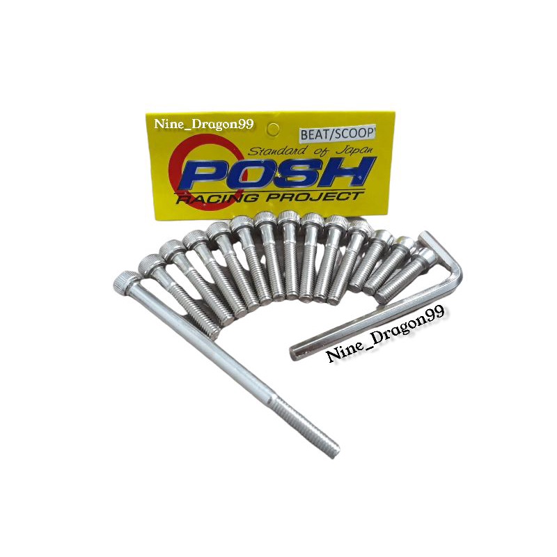 Baut Blok L Mesin CVT Beat Scoopy Posh 1 Set 14 Pcs