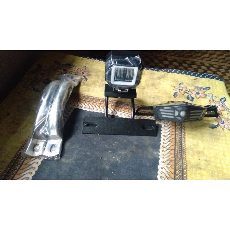 PROMO Breket / Dudukan Lampu Tembak LED PNP RX KING BREKET LAMPU RXKING BREKET PLAT NOMOR YAMAHA RXKING + dudukan lampu depan