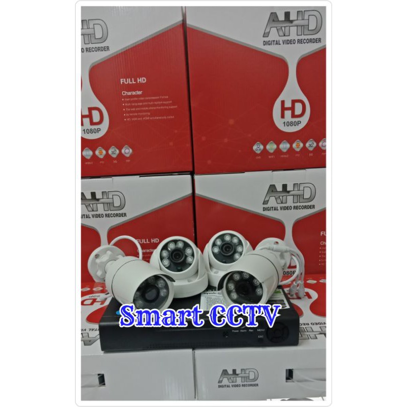 PAKET CCTV 4 CHANNEL 4 KAMERA TURBO HD 5MP 1080P Komplit Tinggal pasang