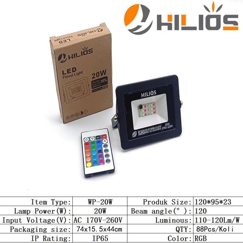 hilios led flood light 20w RGB
