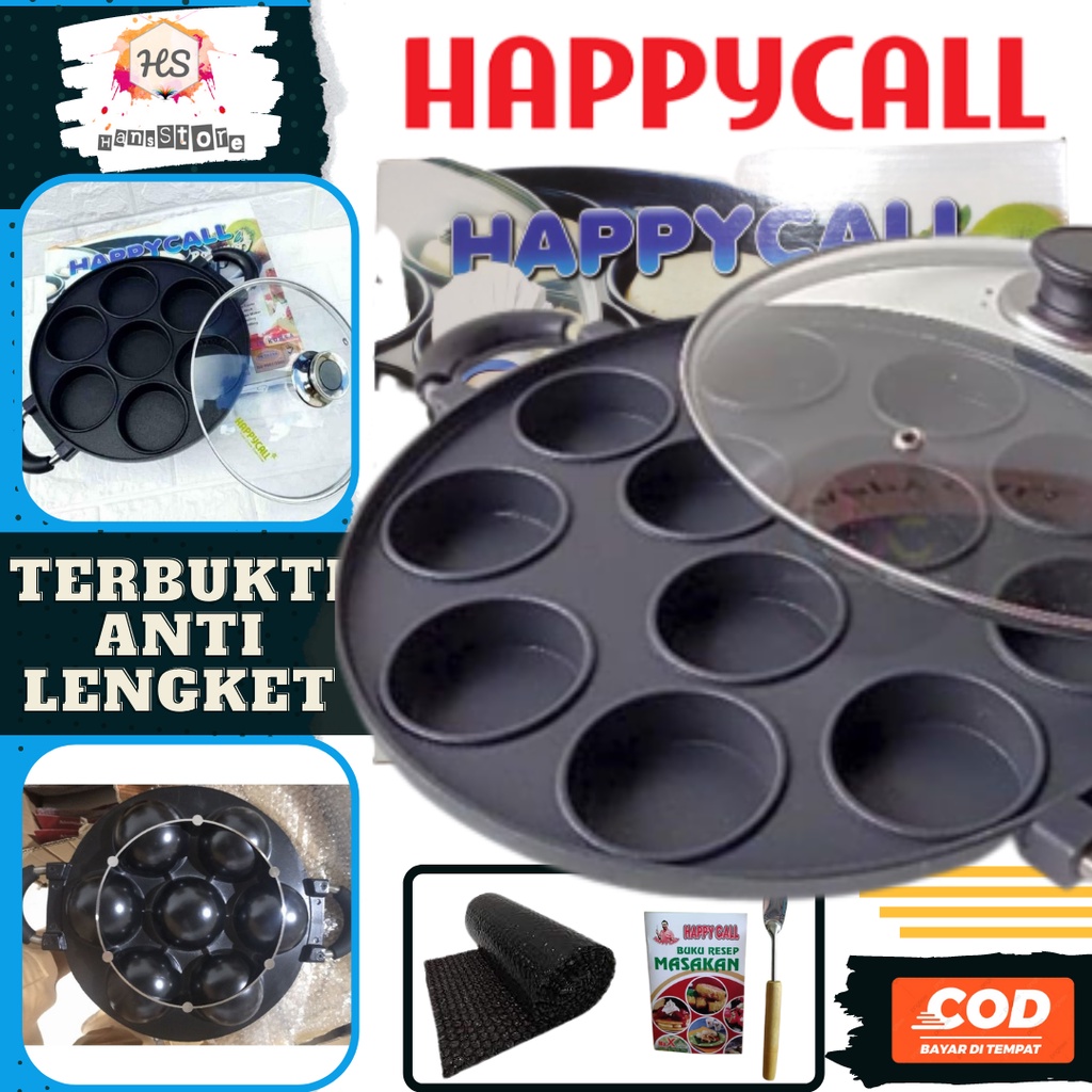 004 Cetakan Kue Apem Happy Call teflon / 7 Datar / 7 Cekung / 12 Datar / 8 Datar / cetakan martabak 