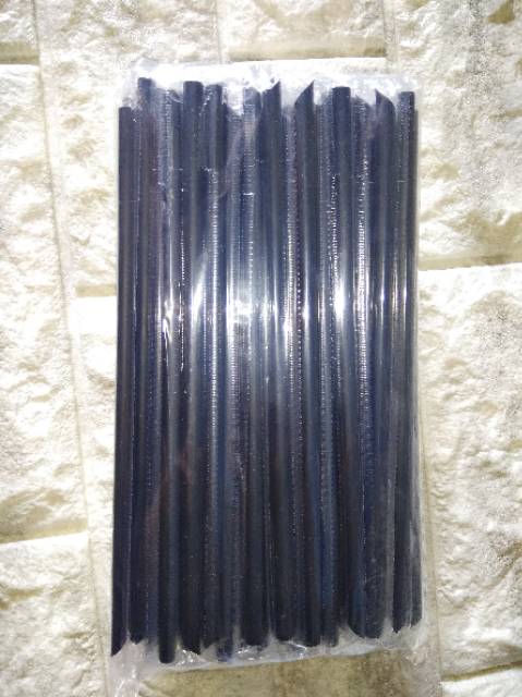 SEDOTAN PLASTIK STERIL WARNA HITAM UK 6MM ISI 100 PCS