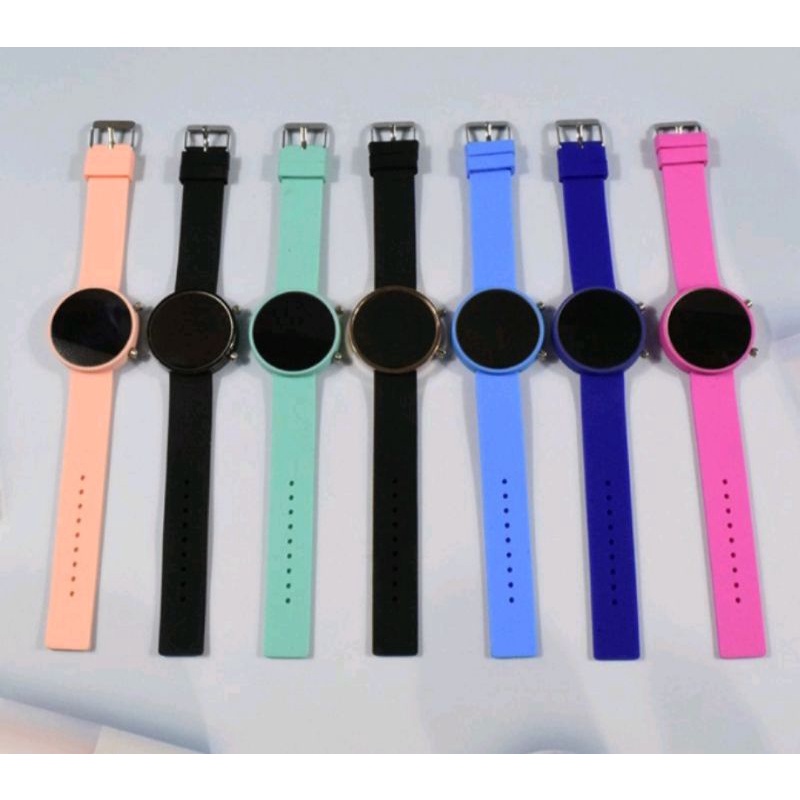 JAM TANGAN WANITA LED WATCH DIGITAL STRAP RUBBER SILICON BULAT