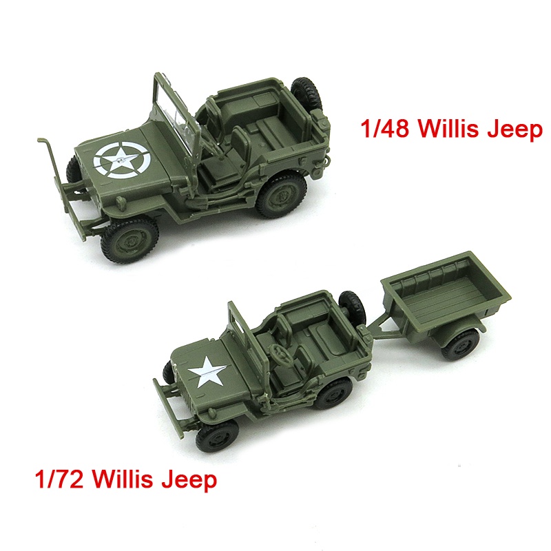 Mainan Simulasi Model Tank Militer Jeep Cougar M3A1 4D Skala 1 / 72