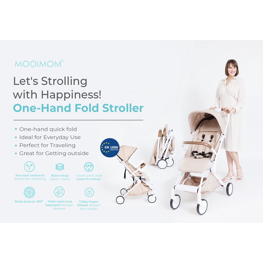 MOOIMOM One-Hand Fold Stroller / Kereta Dorong Bayi