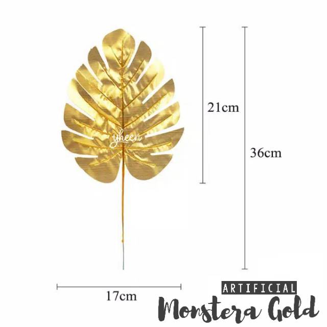 Artificial Monstera Gold / daun monstera gold