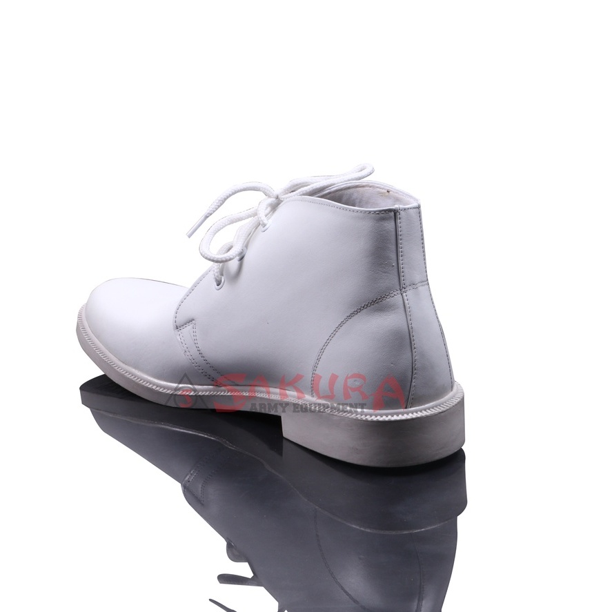 Sepatu PDH Putih Kulit BT 03 Doff Sepatu Upacara Putih