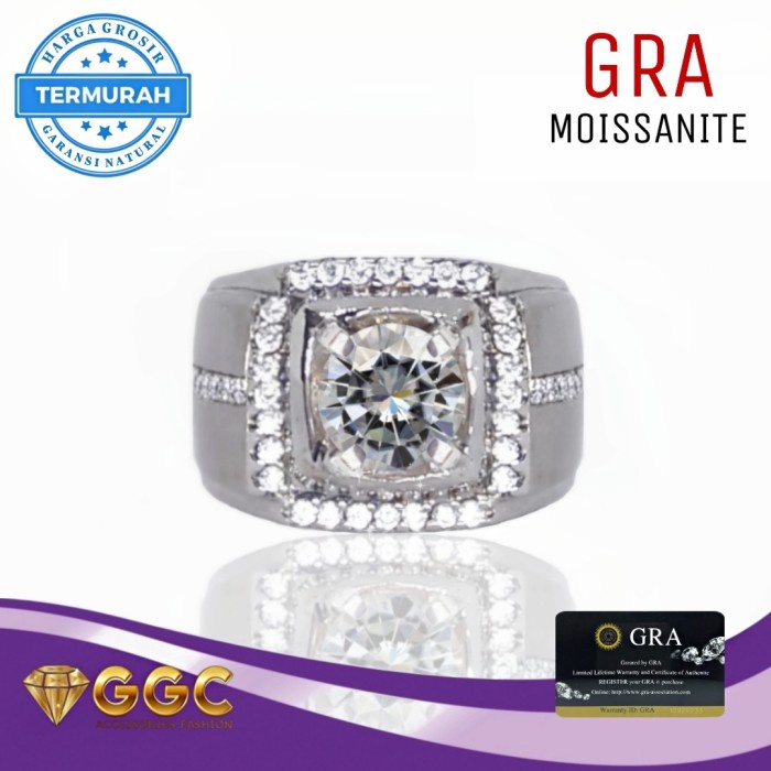Cincin Permata Diamond Moissanite GRA Original