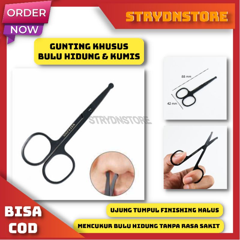 

Gunting Kecil Bulu Hidung Cukur Bulu Hidung Tanpa Rasa Sakit Rounded Tip Stainless Steel Nose Hair Scissors