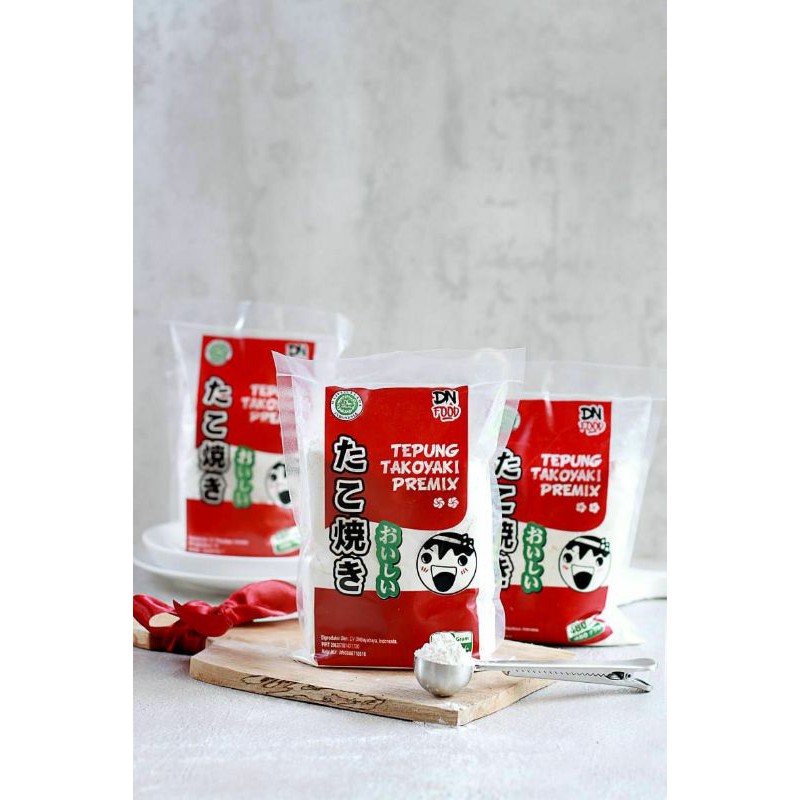Tepung Takoyaki Premix 480gr dnfood titiandfood halal okonomiyaki tepung takoyaki instant premix