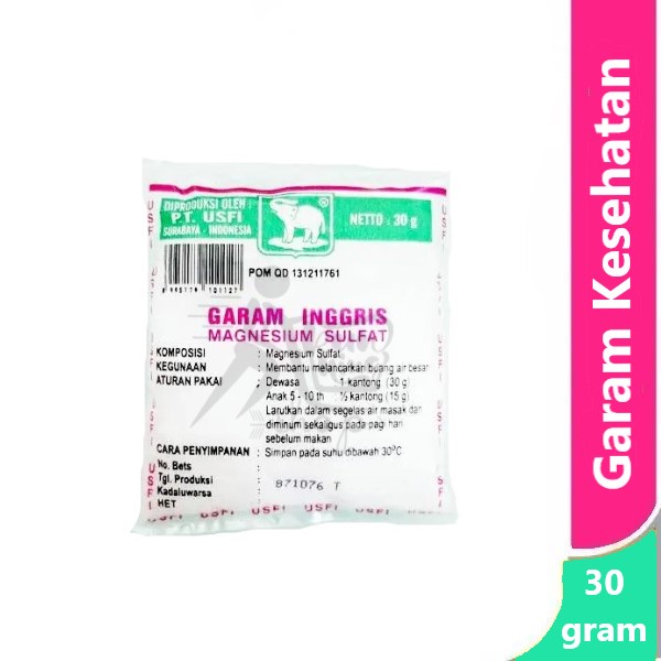 Garam Inggris Cap Gajah P.T Usfi 30 gram - garam kesehatan magnesium sulfat