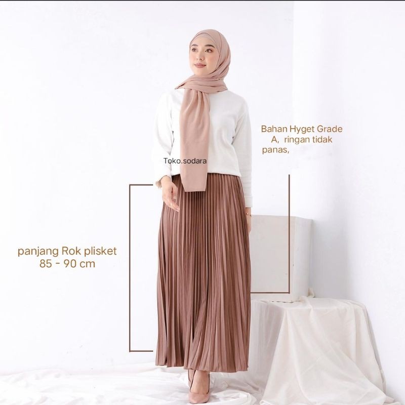 Rok Plisket Super Premium Hyget  // Rok Wanita // Pliske Hyget Tebal