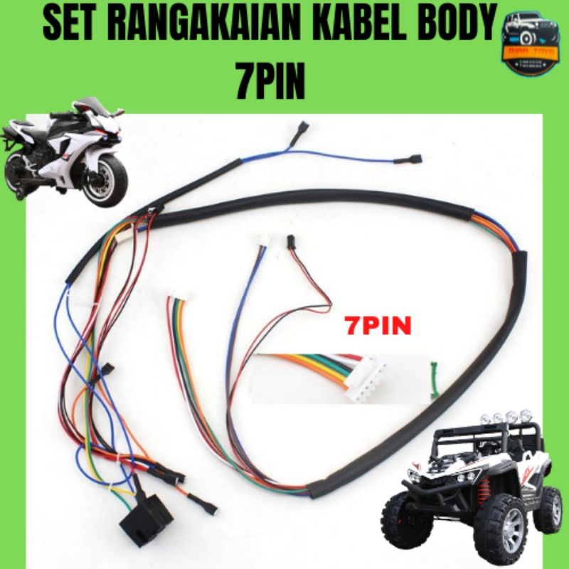 SET RANGAKAIAN KABEL BODY 7PIN mobil/motor aki mainan