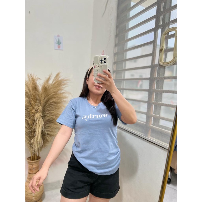 KAOS WORTHY | BAJU TUMBLR TEE SHIRT OVERSIZE DUSTY ROSE BLUE HITAM BEIGE | TUMBLR TEE | KOREA STYLE