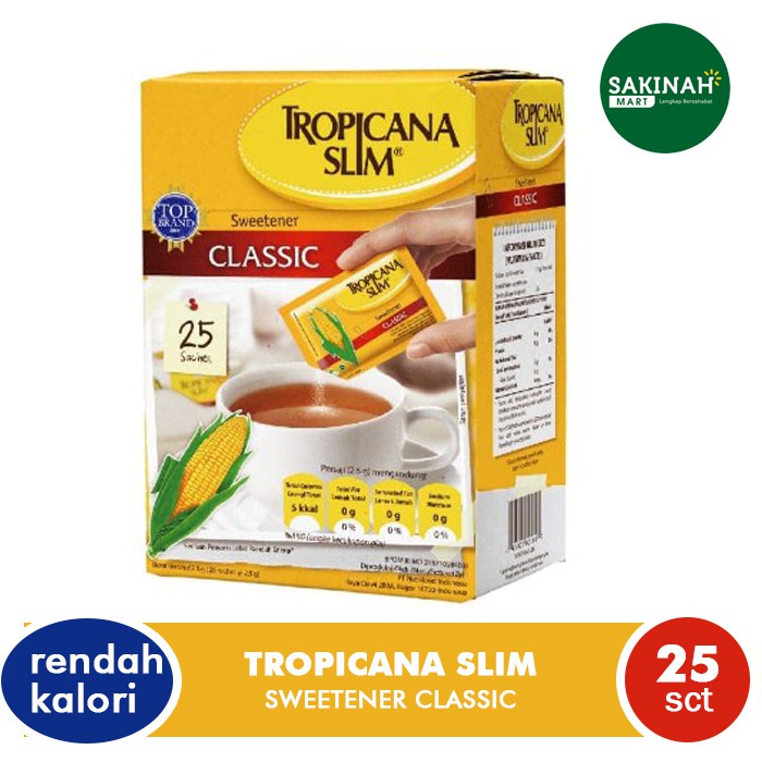 Tropicana Slim Sweetener Classic 25 Sachet - Pemanis untuk Bantu Batasi Gula