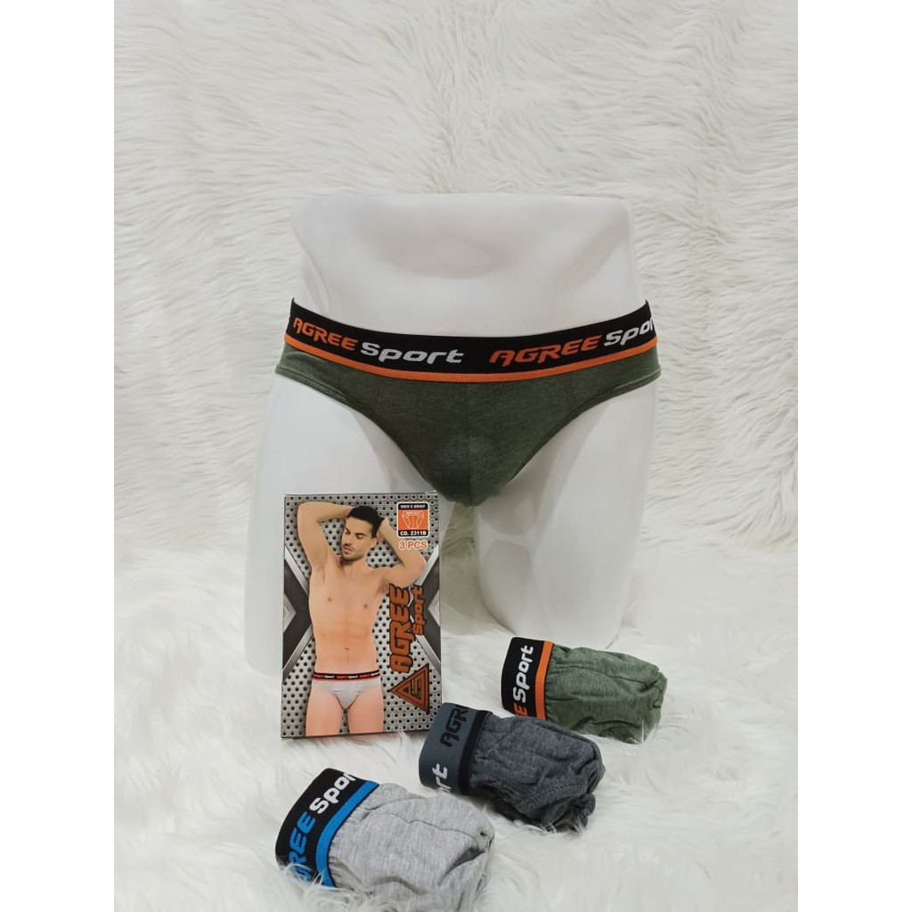 3 PCS CELANA DALAM PRIA | CELANA DALAM AGRE CD. 2311B | CELANA DALAM MEN'S BRIEF