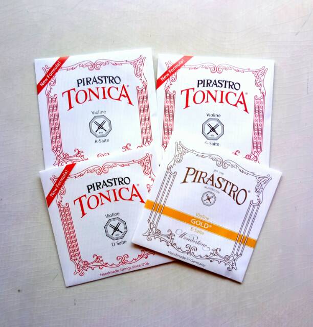 Senar biola Tonica dengan Gold Label E Senar Pirastro Tonica 1 set GDAE special edition