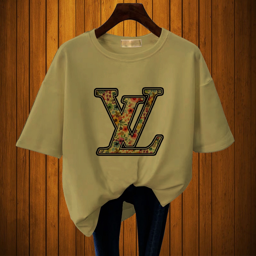CALVIERO SHOP - BAJU KAOS WANITA DEWASA PRINT CASUAL FLOWERLV