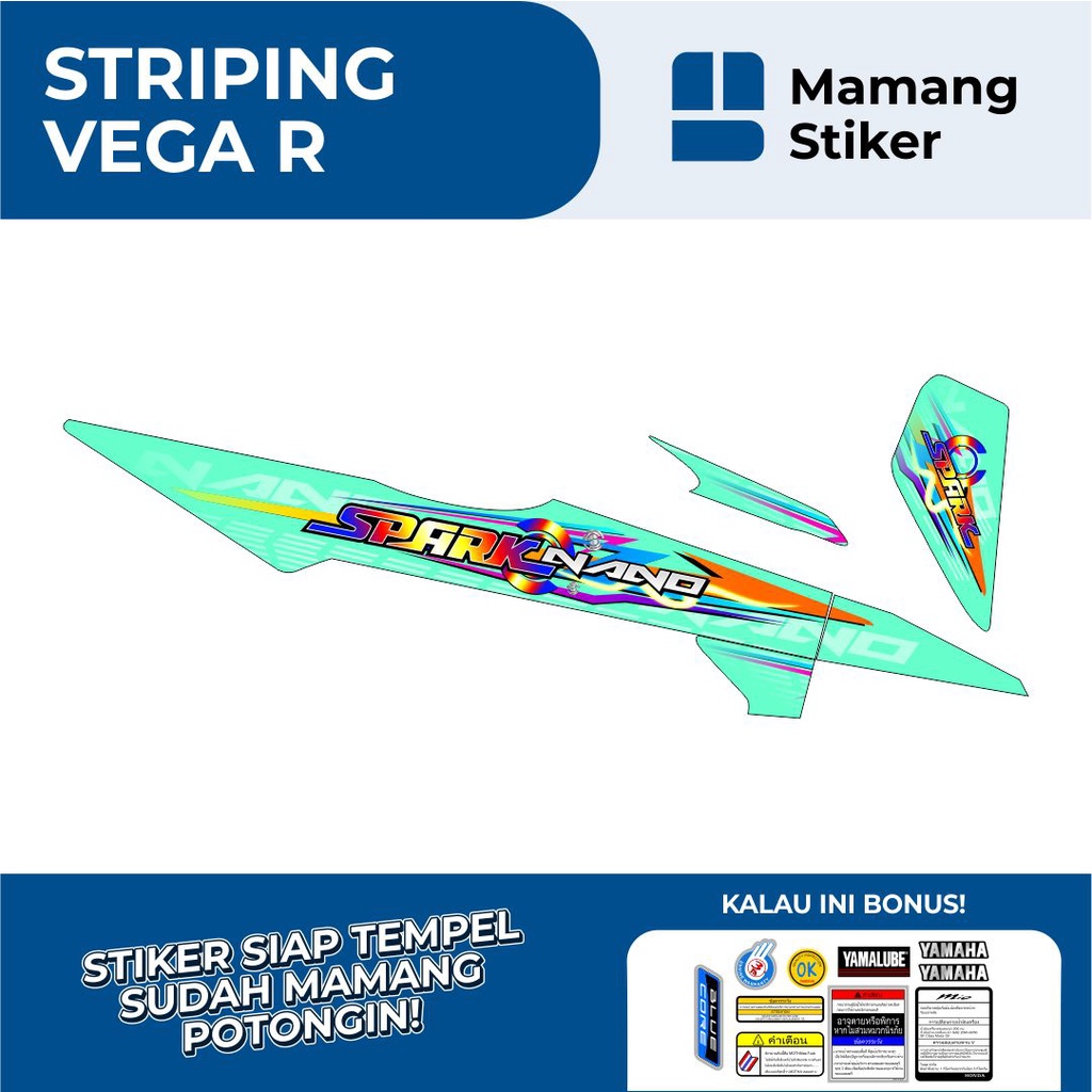 STRIPING VEGA R LAMA VARIASI 6 SPARKNANO/STIKER MOTOR HONDA VEGA R LAMA RACING/STICKER VEGA R ORI OR
