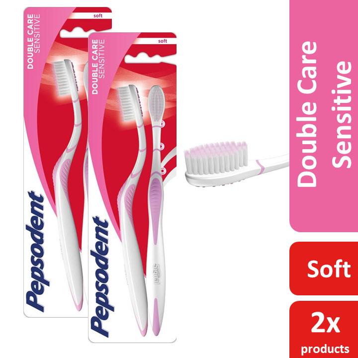 Pepsodent Double Care Sensitive Sikat Gigi Soft Isi 2 Twin Pack