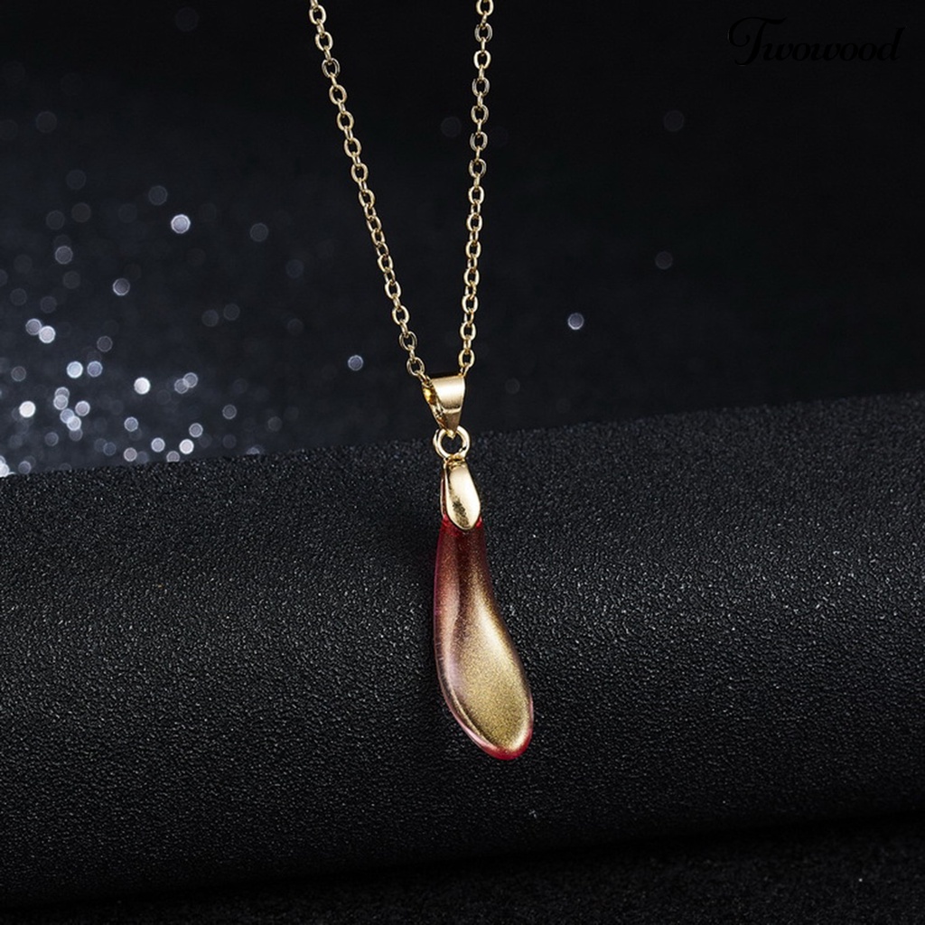 Kalung Bentuk Water Drop Bahan Batu Buatan Warna-Warni Untuk Wanita