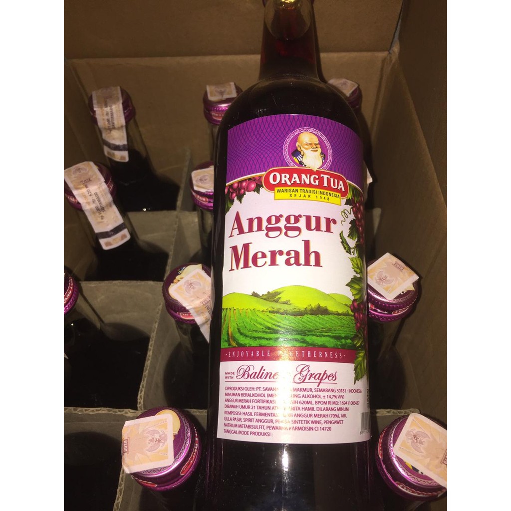  ANGGUR  MERAH  HARGA 3 BOTOL CAP ORANG TUA 620ML Shopee 