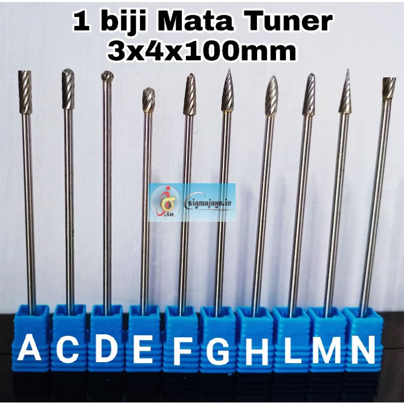 Mata bor tuner tungsten carbide burr 3x4x100mm