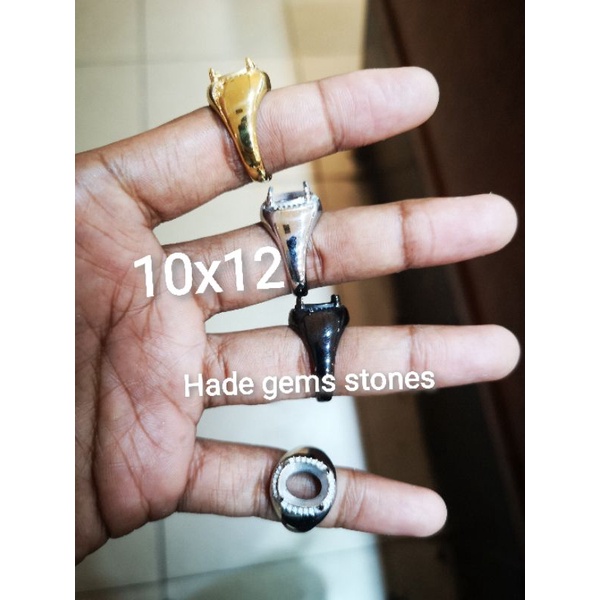 RING EMBAN TITANIUM SUPER KUALITAS MODEL GIGI/KUKU DIM 10X12